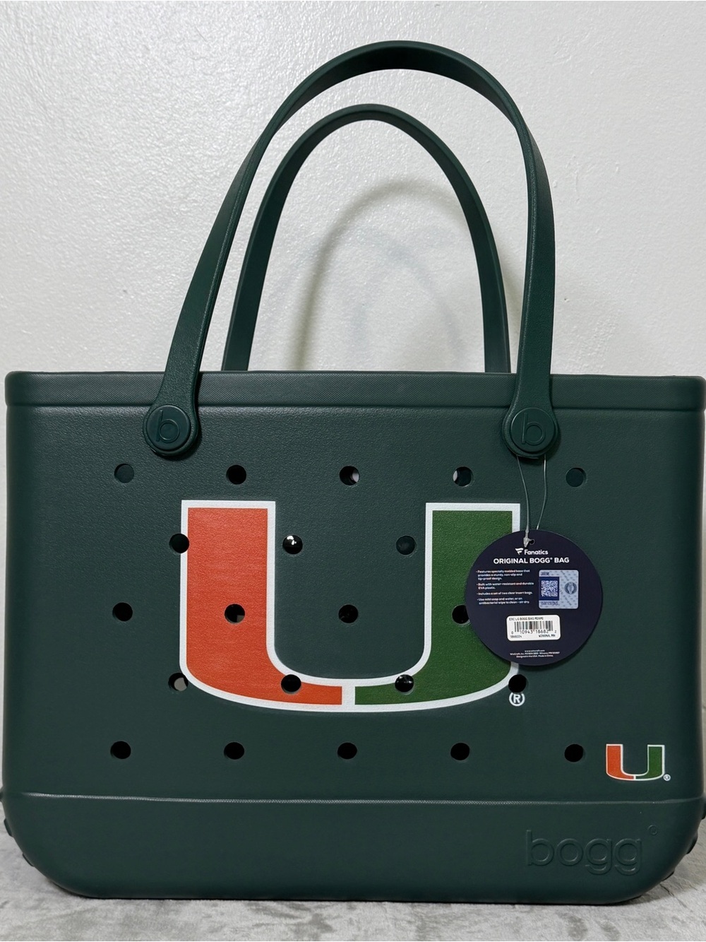 University of Miami UM Hurricanes Original bogg Bag - Large 19"x15" New NWT